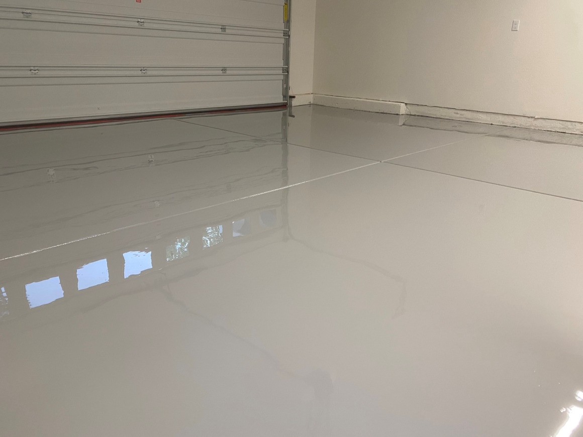 polished concrete office interior floor